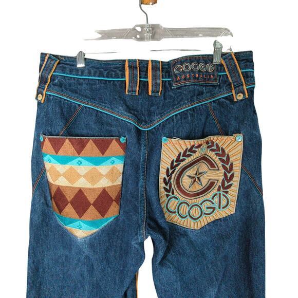 Coogi Australia Jeans Mens 36x29 Blue Embroidered Vintage Y2K Baggy Flaw - Picture 6 of 12